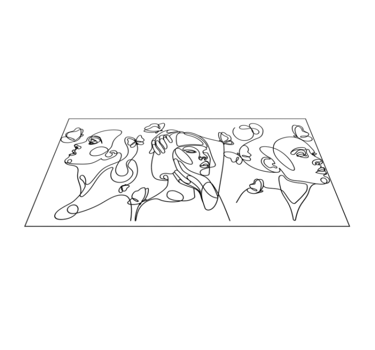 Vinyl Teppich modern outlime art gesichter - TenStickers