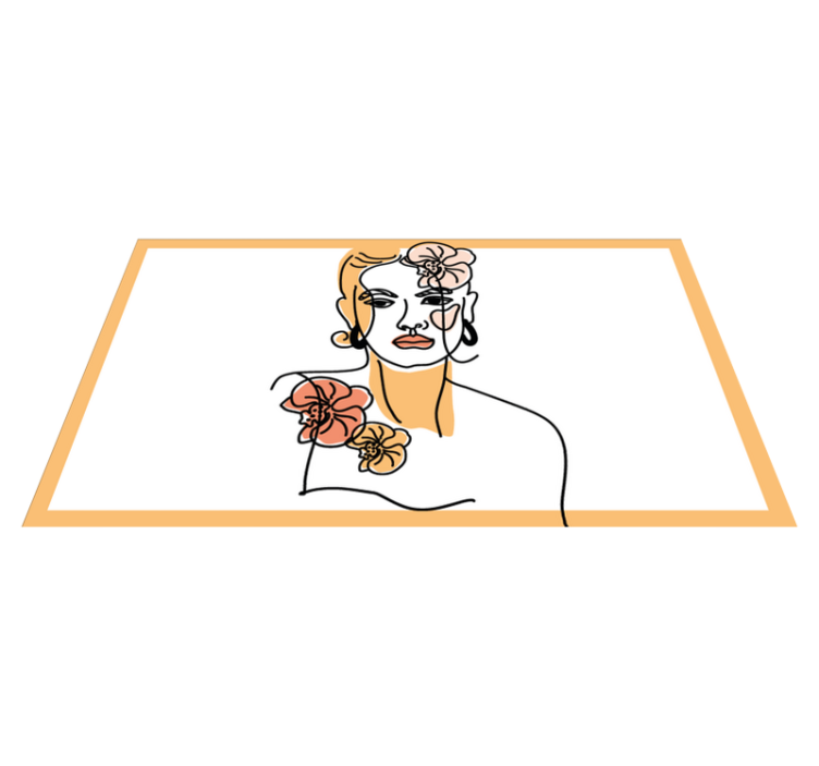 Vinyl Teppich modern stilvolles blumenporträt - TenStickers