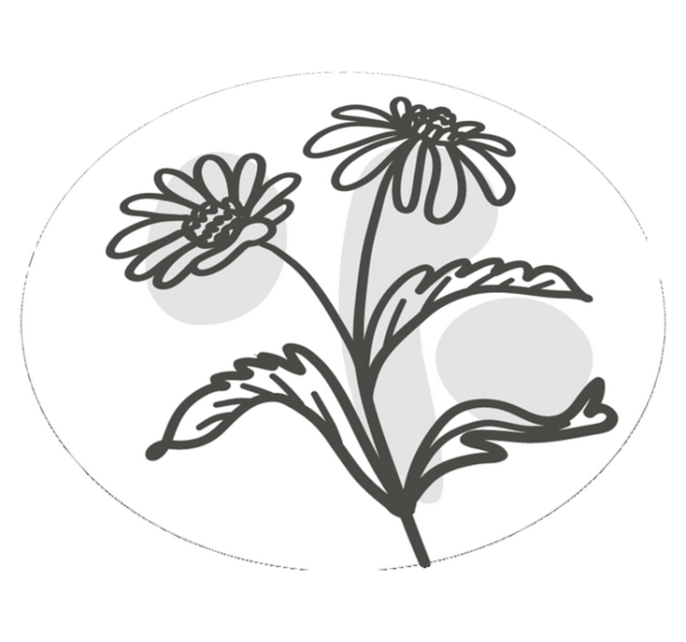 Vinyl Teppich rund stilvolles blumenmotiv - TenStickers