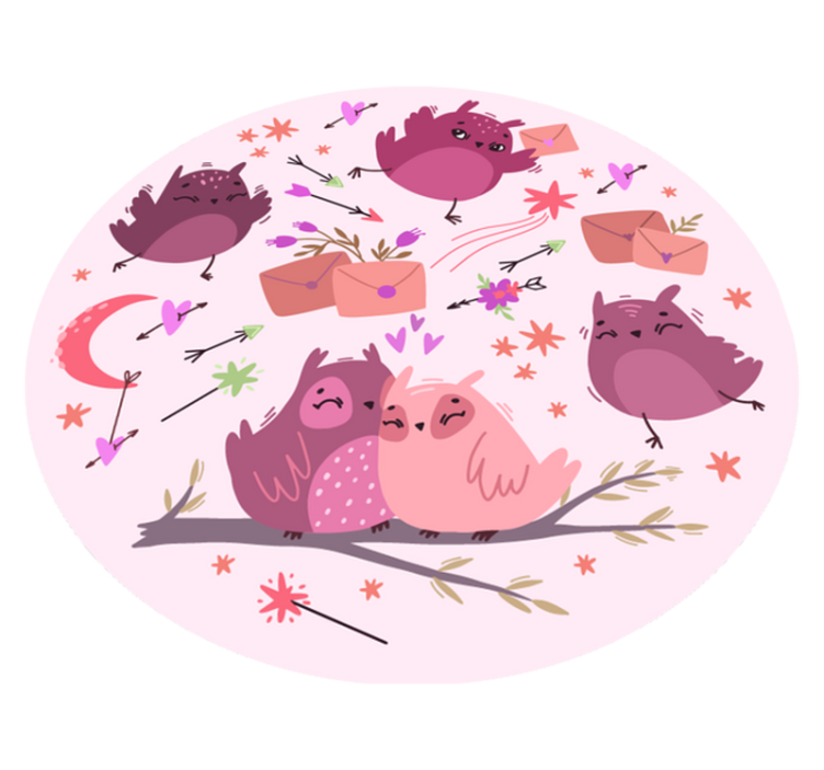 Vinyl Teppich Kinderzimmer lila eulen - TenStickers