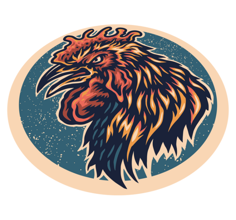 Vinyl Teppich Jugendzimmer hahnenkopfillustration - TenStickers