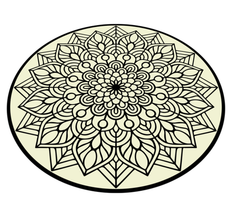 Vinyl Teppich Mandala anmutiges botanisches emblem - TenStickers