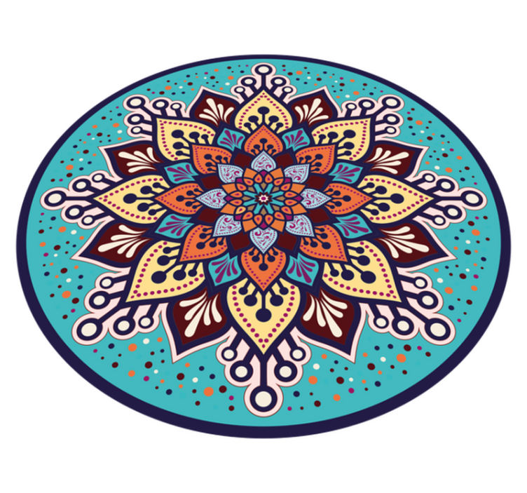 Vinyl Teppich Mandala arte colorido en círculo - TenStickers