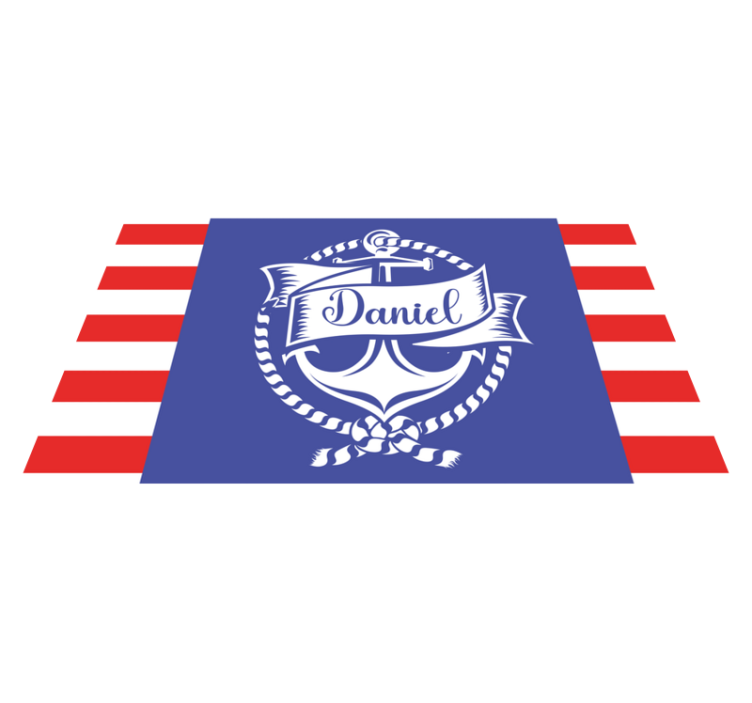Vinyl Teppich mit Namen nautisches ankerdesign - TenStickers
