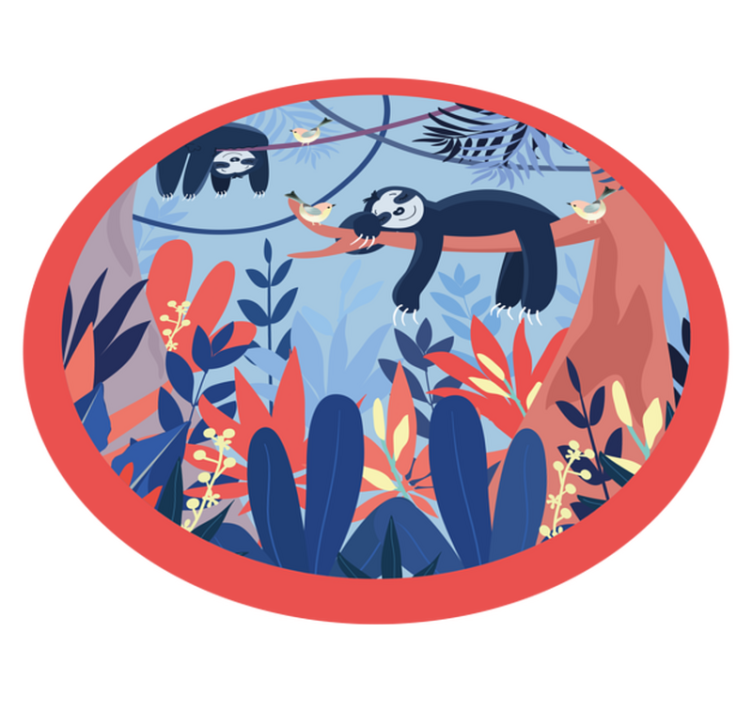 Vinyl Teppich Tiermuster faultier-dschungelszene - TenStickers