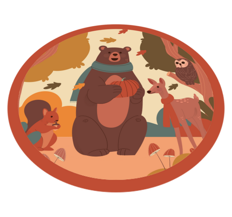 Vinyl Teppich Baby waldtierfreunde - TenStickers