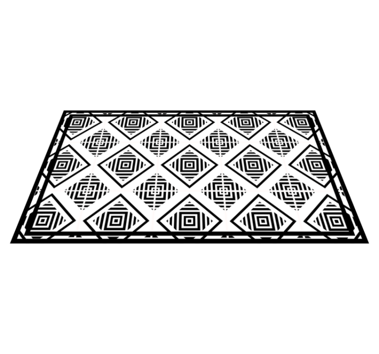 Vinyl Teppich geometrisch monochrome motive - TenStickers