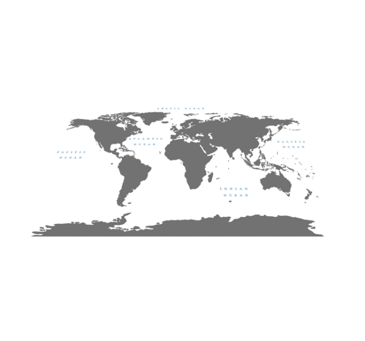 Vinyl Teppich Wohnzimmer stilisierte weltkarte - TenStickers