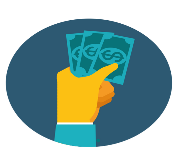 Vinylteppich kindlich hand mit geld - TenStickers