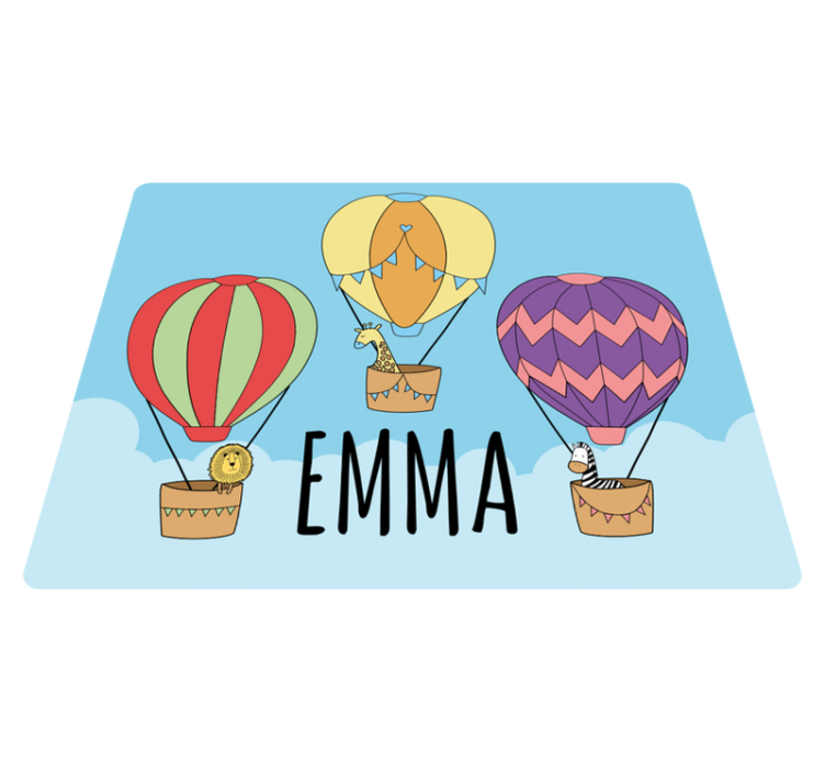 Vinyl Teppich mit Namen bunte heißluft - TenStickers