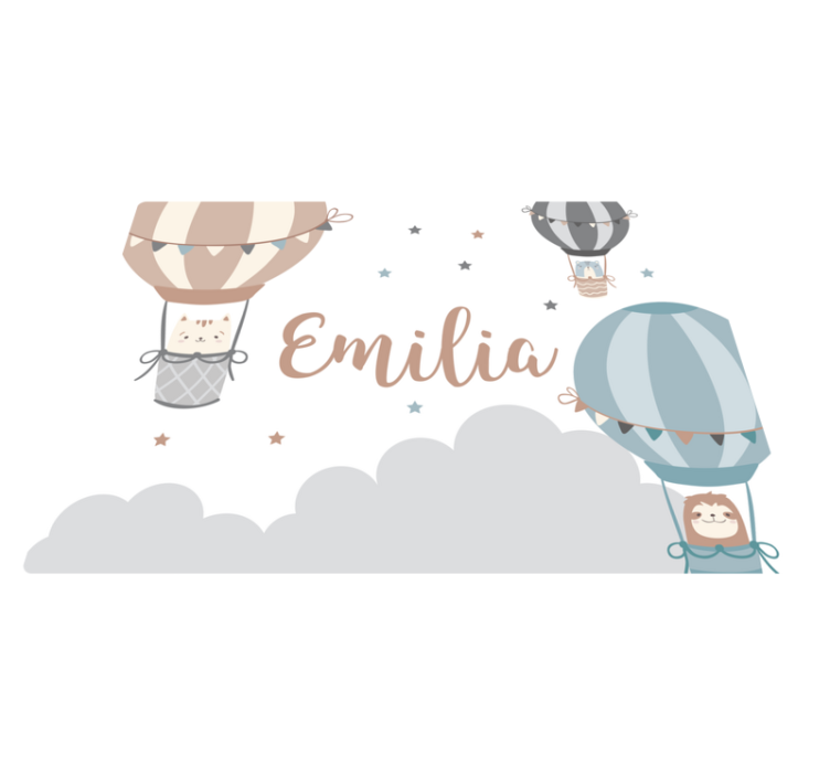 Vinyl Teppich mit Namen luftballons - TenStickers