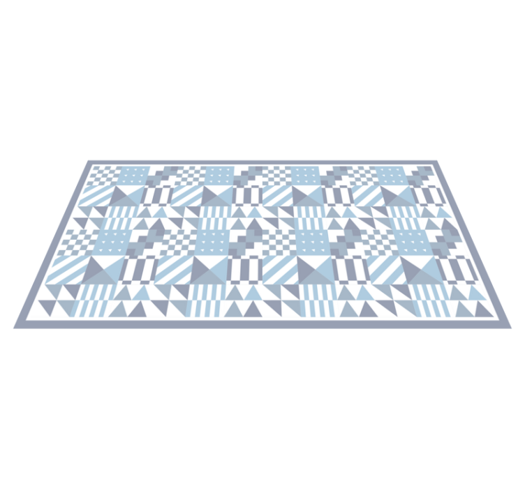 Vinyl Teppich Fliesenoptik blaue geometrische muster - TenStickers