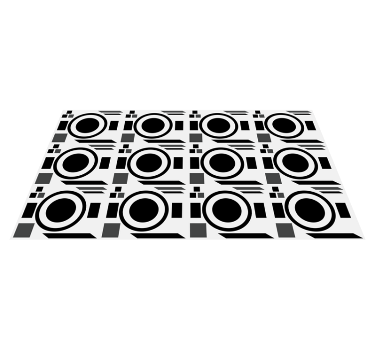 Vinyl Teppich geometrisch klare schwarze kreise - TenStickers