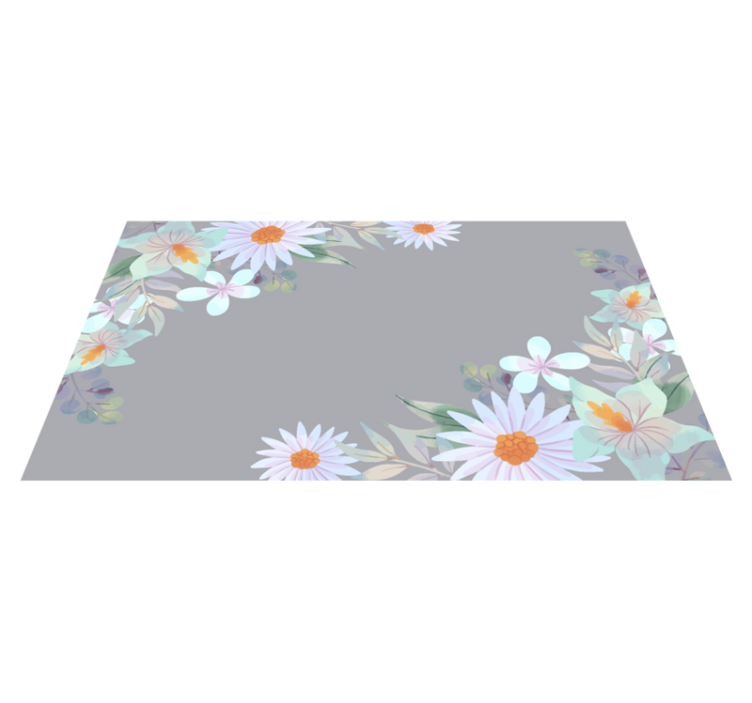 Vinyl Teppich Blumen natürliches kantendesign - TenStickers