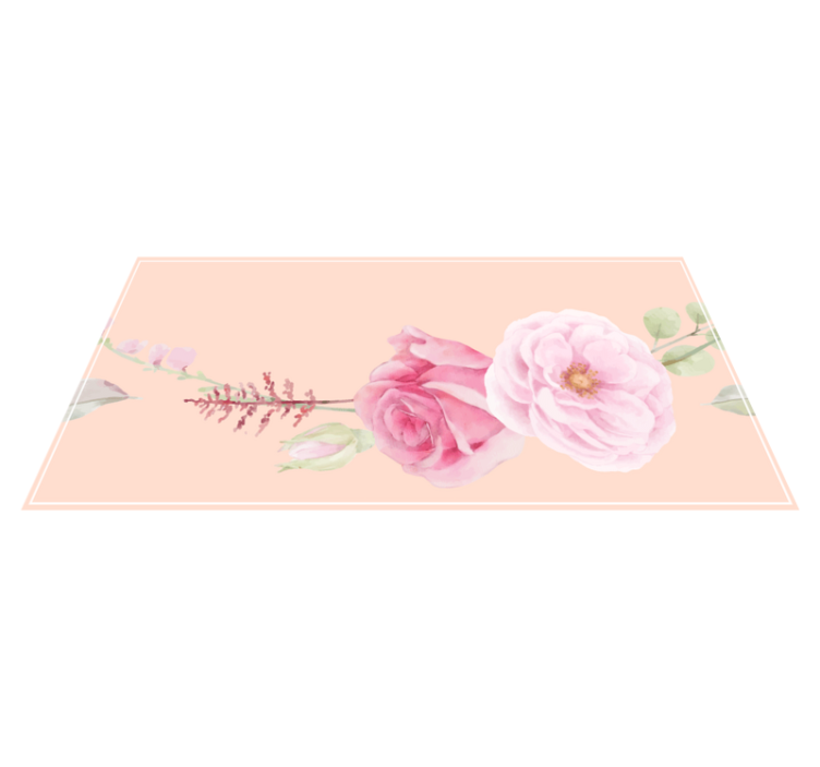 Vinyl Teppich Blumen zartrosa blüten - TenStickers