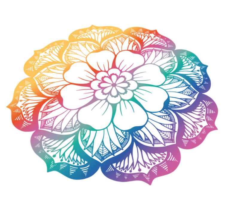 Vinyl Teppich Mandala buntes blumenmotiv - TenStickers