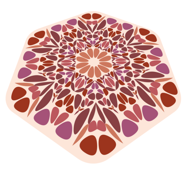 Vinyl Teppich Mandala lebendiges florales element - TenStickers