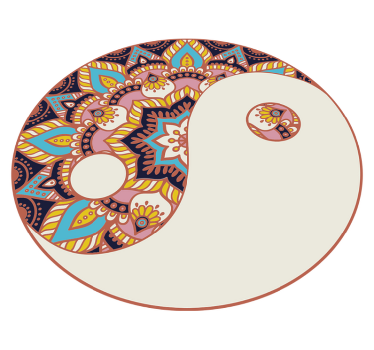 Vinyl Teppich Mandala yin-yang-motiv - TenStickers