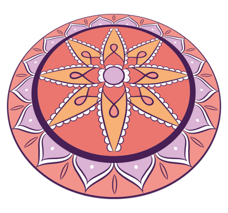 Vinyl Teppich Mandala einfaches rosa motiv - TenStickers