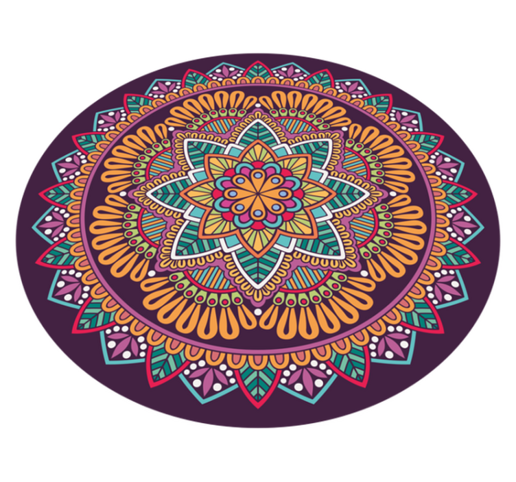 Vinyl Teppich Mandala lebendig blühendes element - TenStickers