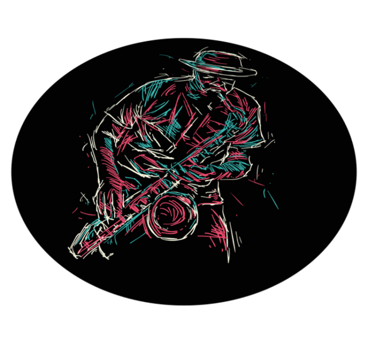 Vinyl Teppich rund auftritt eines jazzmusikers - TenStickers