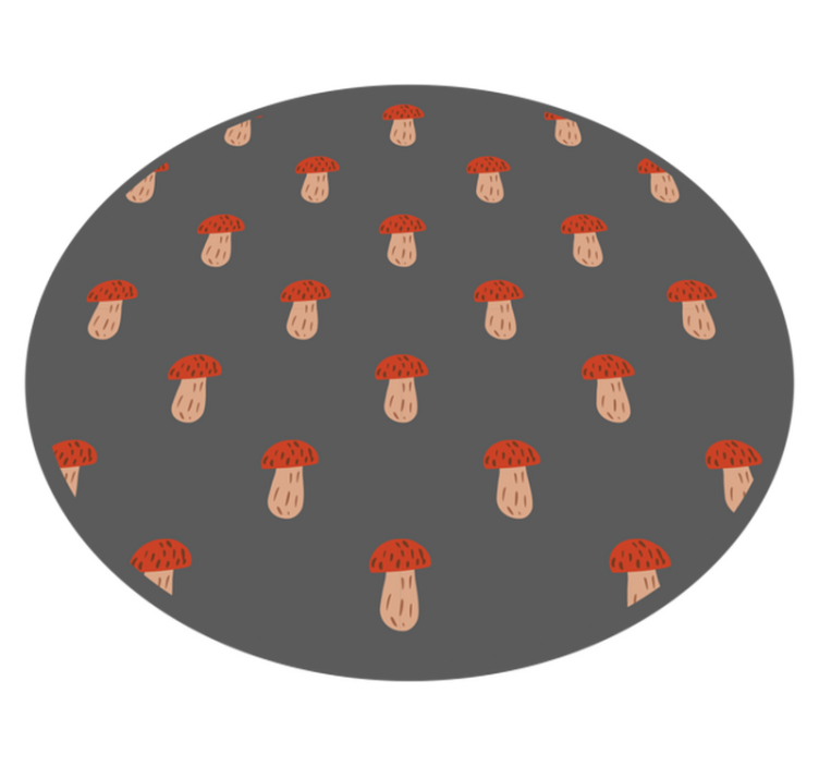 Vinyl teppich küche rund mit pilzmuster - TenStickers