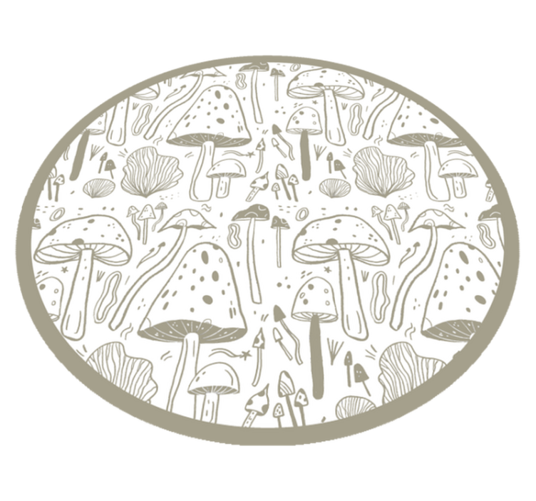Vinyl teppich natur mit pilzmotiv - TenStickers