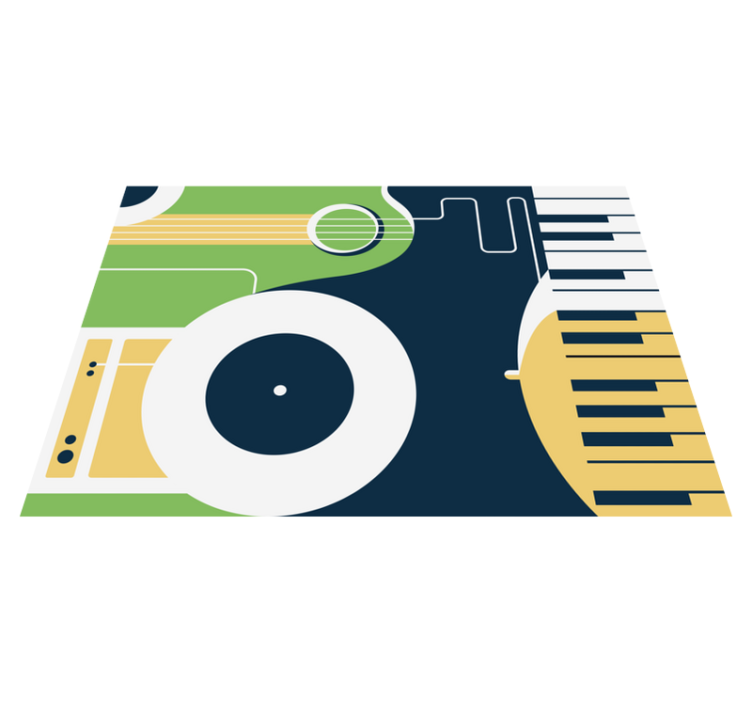 Vinyl Teppich rechteckig musikinstrumentenmotiv - TenStickers