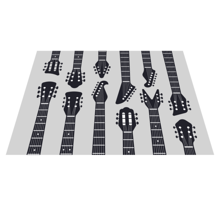 Vinyl Teppich Wohnzimmer gitarrensilhouetten - TenStickers