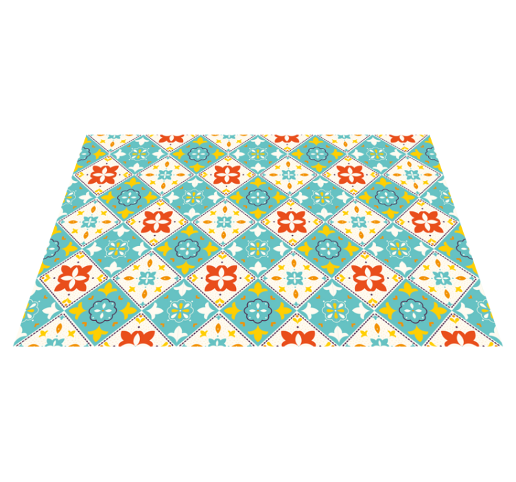 Vinyl Teppich Fliesenoptik pflanzeninspirierter stil - TenStickers