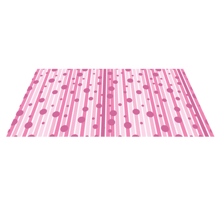 Vinyl Teppich gestreift rosa gestreifte punkte - TenStickers