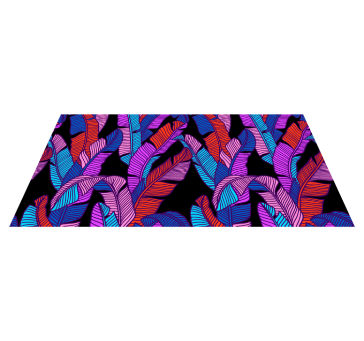 Vinyl teppich natur mit buntem tropischen blattwerk - TenStickers