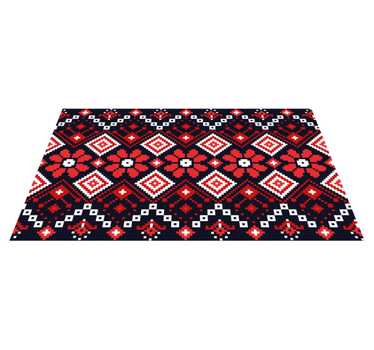 Vinyl Teppich Weltkarte traditionelles blumenmuster - TenStickers