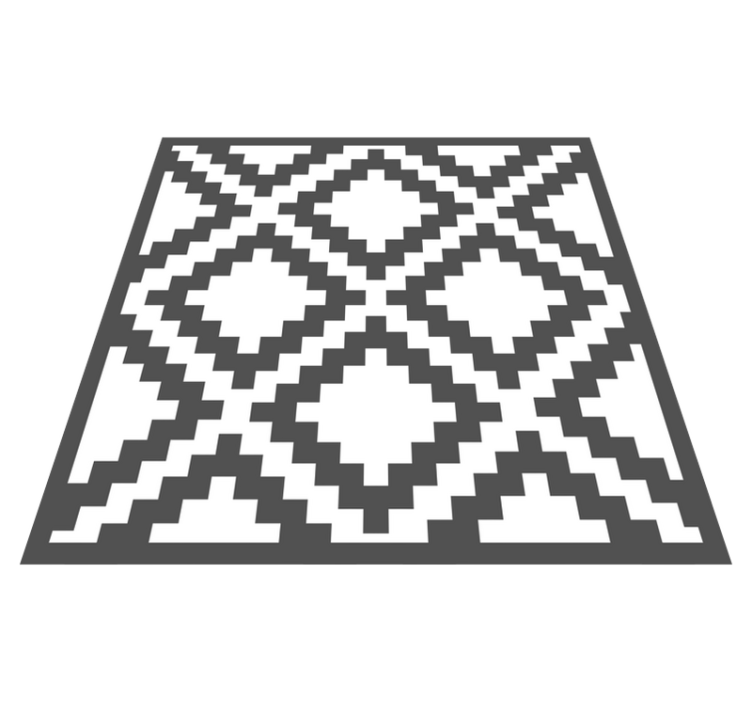 Vinyl teppich geometrisch mit schwarzem diamantmuster - TenStickers