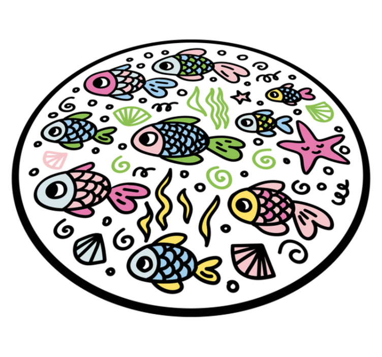 Vinyl Teppich Tiere bunte fischmuster - TenStickers