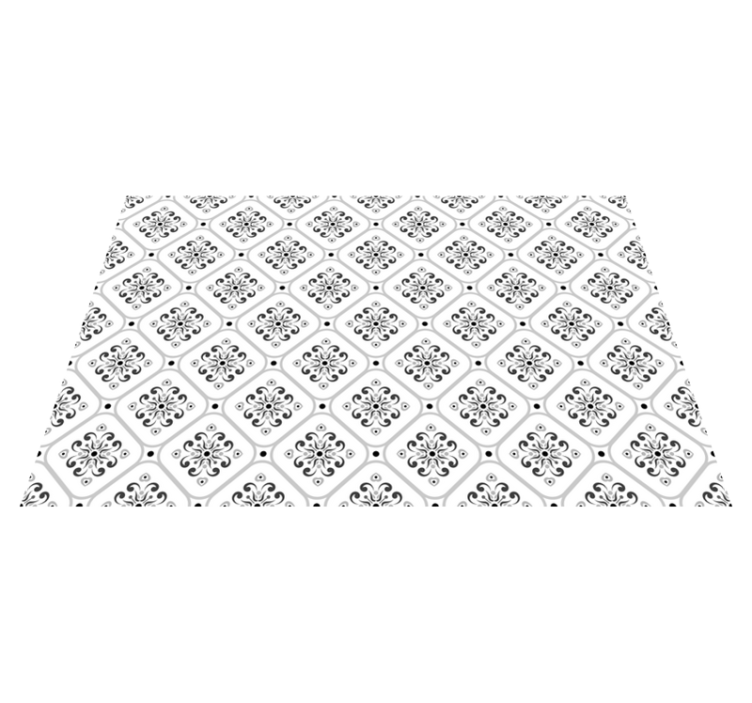 Vinyl teppich fliesenoptik in elegantem schwarz-weiß - TenStickers