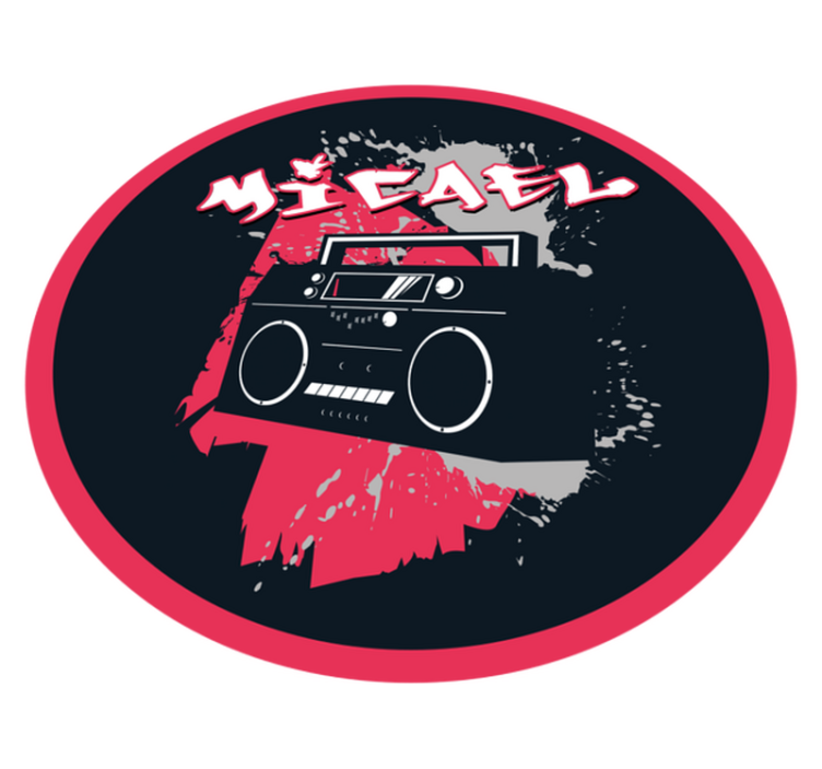 Vinyl Teppich mit Namen retro-boombox-thema - TenStickers