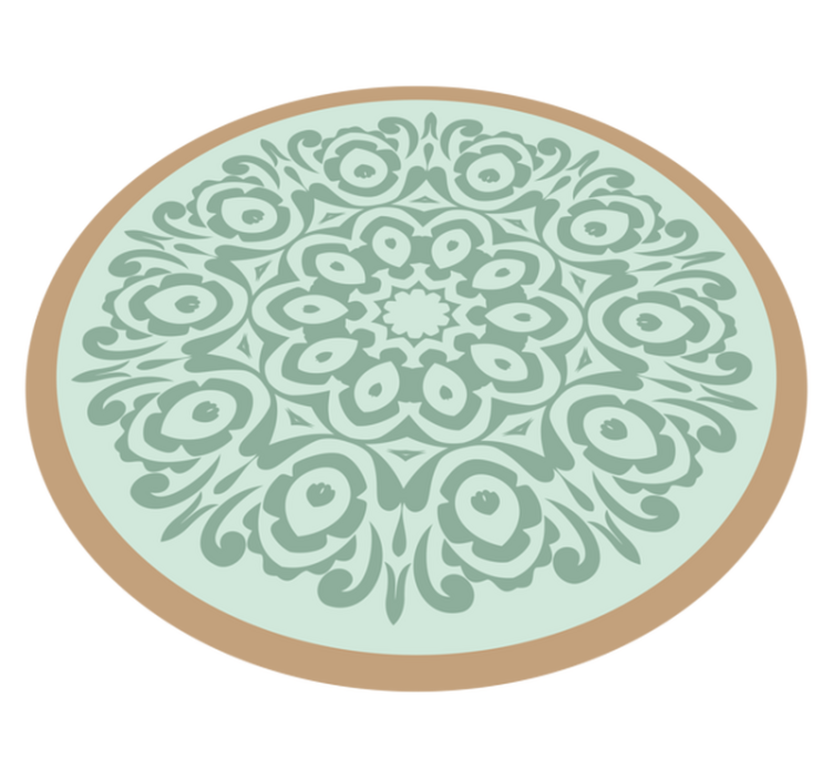 Vinyl Teppich Mandala rundes botanisches arrangement - TenStickers