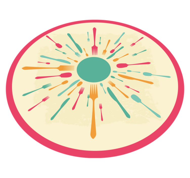 Vinyl Teppich Küche buntes besteck platzt - TenStickers