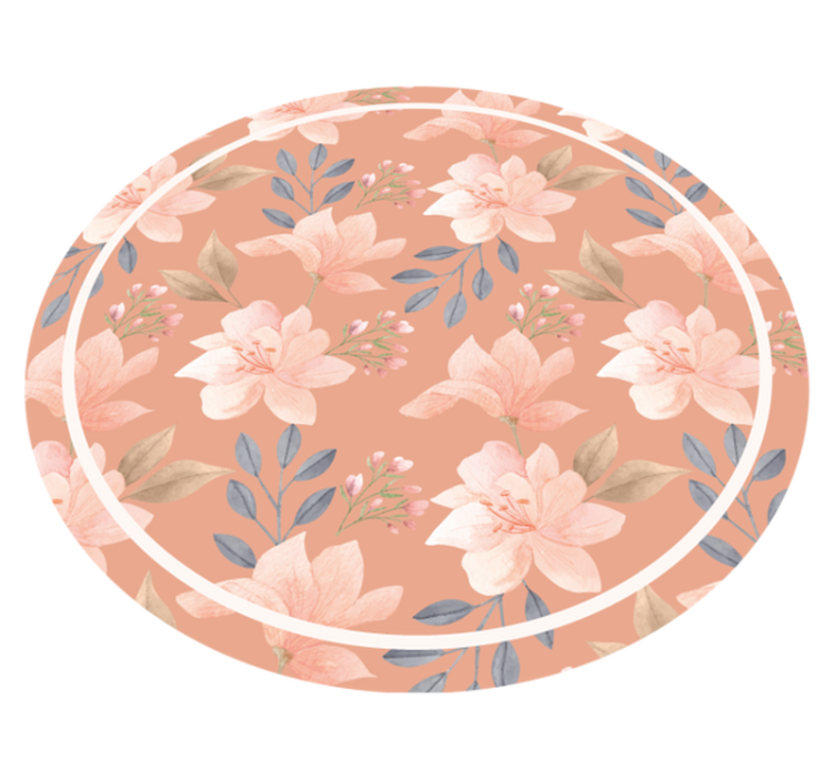 Vinyl Teppich Blumen pfirsich blumenmuster - TenStickers