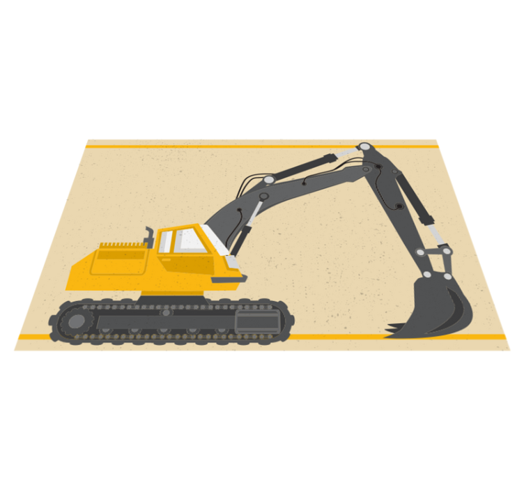 Vinylteppich kindlich mit bagger-illustration - TenStickers