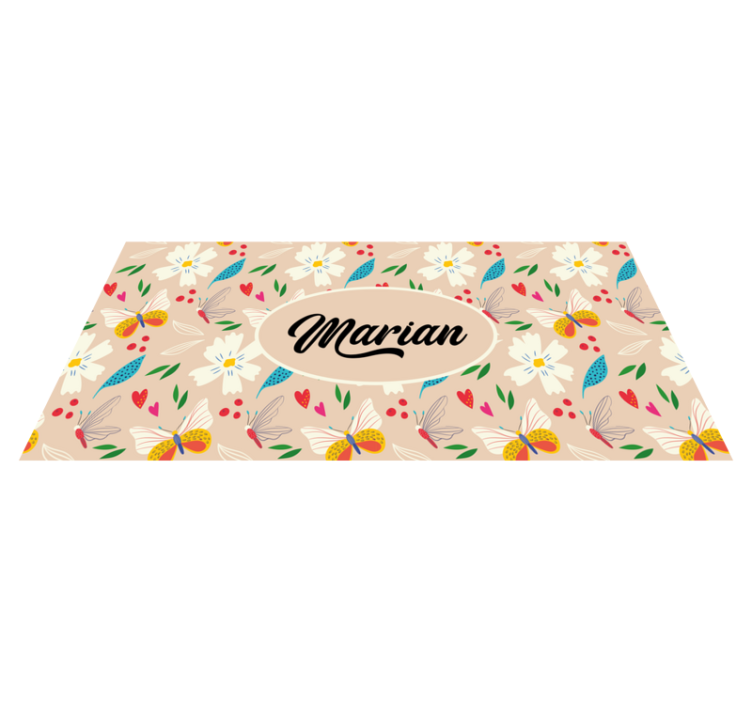 Vinyl Teppich Schlafzimmer benutzerdefinierte beige blumen - TenStickers