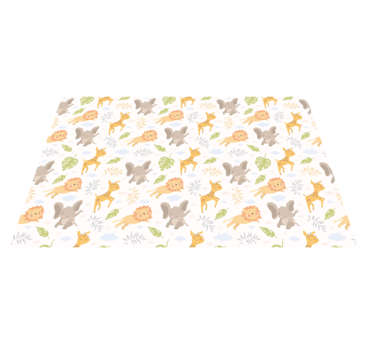 Vinyl Teppich Kinderzimmer entzückende safari-kreaturen - TenStickers