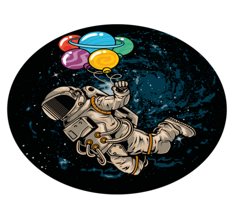 Vinylteppich kindlich astronaut mit ballons - TenStickers