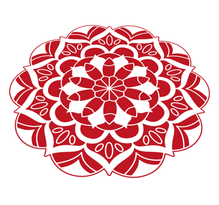 Vinyl Teppich Mandala rotes blumenmuster - TenStickers