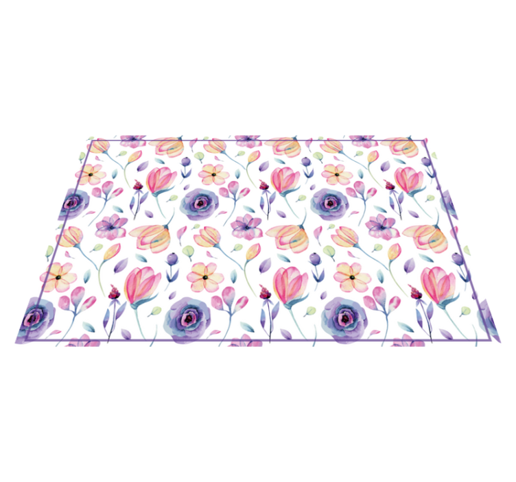 Vinyl Teppich Blumen blumenaquarellmuster - TenStickers
