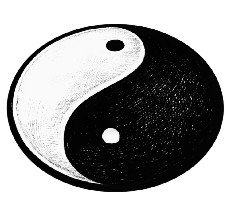 Vinyl Teppich rund yin-yang-symbol - TenStickers