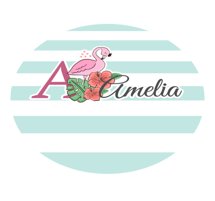 Vinyl Teppich mit Namen flamingo-dekor - TenStickers