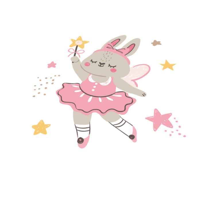 Vinyl teppich kinderzimmer tanzender hase mit zauberstab - TenStickers