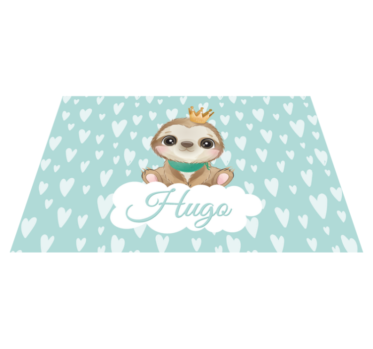 Vinyl Teppich Baby faultierbaby mit namen - TenStickers